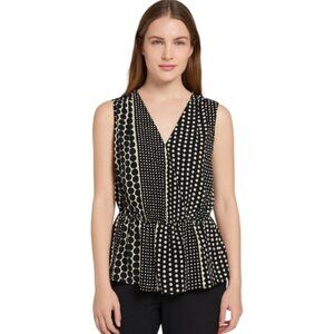 Who What Wear Black and White Polka Dot Blouse